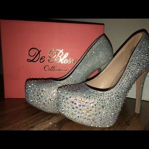 Silver sparkling High heels